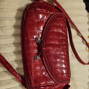 Brighton Red‎ Crocodile-Embossed Women's Crossbody Small Bag.